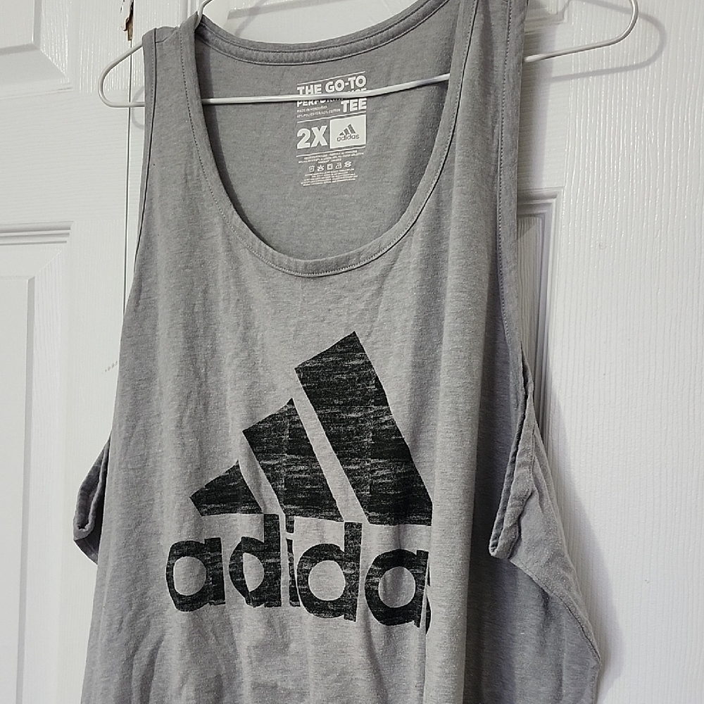 Adidas Gray Performance Tee - Picture 3 of 4